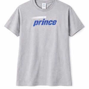 Prince Short Sleeve Logo Tee in Heather Gray and Blue